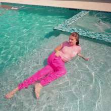 WetlookFashion: Joy Falls in the Pool In Cargo Pants and a T-shirt