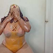 Hikari-Studio-Wam: Luciana Covers Herself with Eggs