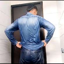 WETColours: Luke Super Wet-shirt and Jeans in Shower