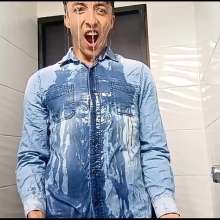 WETColours: Luke Super Wet-shirt and Jeans in Shower