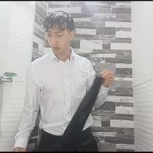 WETColours: Luke Takes a Shower Wearing a Jacket with Shirt and Pants