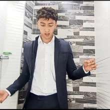 WETColours: Luke Takes a Shower Wearing a Jacket with Shirt and Pants