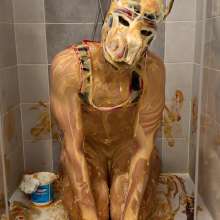 NynoGunge: Messy Pup Playing with Sticky Food