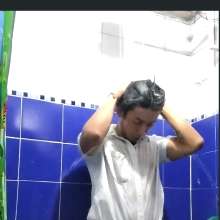WETColours: Mike Wet and Sexy in the Shower with White Shirt and Pants