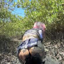 Messy Temptress: Mud Stuck Schoolgirl Trashed in Cosplay and Heels