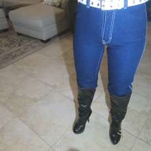 Tight and Wet Clothes: Oiled Wearing Skintight Designer Jeans and Boots