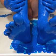 NynoGunge: Playing with Blue Painted Feet