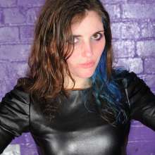 DungeonMasterOne: Maude gets messy in a black leather-look dress and thigh-high boots!