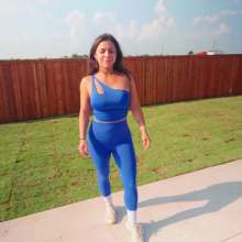 WetlookFashion: Reina Gets Wet in a Sexy Blue Workout Set
