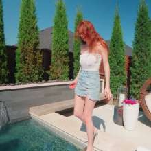 WetlookFashion: Riah Gets Naked after after Taking a Fully-Clothed Denim Dip