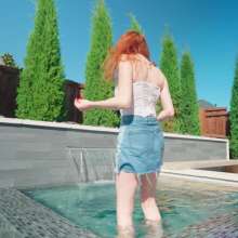 WetlookFashion: Riah Gets Naked after after Taking a Fully-Clothed Denim Dip