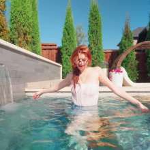 WetlookFashion: Riah Gets Naked after after Taking a Fully-Clothed Denim Dip