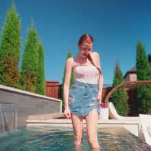 WetlookFashion: Riah Gets Naked after after Taking a Fully-Clothed Denim Dip
