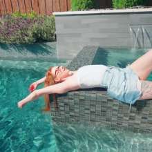 WetlookFashion: Riah Gets Naked after after Taking a Fully-Clothed Denim Dip