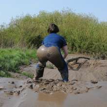 DungeonMasterOne: Rosemary's Denim Jumpsuit Mudbath