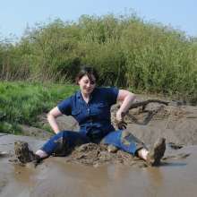 DungeonMasterOne: Rosemary's Denim Jumpsuit Mudbath