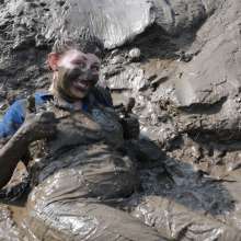 DungeonMasterOne: Rosemary's Denim Jumpsuit Mudbath