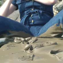 DungeonMasterOne: Rosemary's Denim Jumpsuit Mudbath