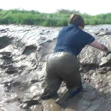 DungeonMasterOne: Rosemary's Denim Jumpsuit Mudbath