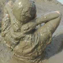DungeonMasterOne: Rosemary's Denim Jumpsuit Mudbath