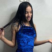 wet.look.me: Wetlook girl in Gets Drenched in Velvet Dress and Stockings