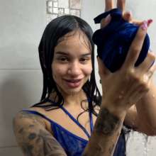 wet.look.me: Wetlook girl in Gets Drenched in Velvet Dress and Stockings
