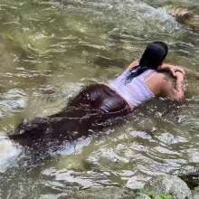 Wam Bagheera Studio: Sexy Bagheera Completely Soaked in The River in Jeans