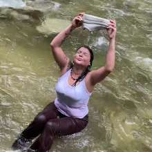 Wam Bagheera Studio: Sexy Bagheera Completely Soaked in The River in Jeans