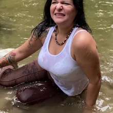 Wam Bagheera Studio: Sexy Bagheera Completely Soaked in The River in Jeans