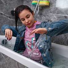 Wet Live Team: Soaking Wetlook Transformation--Watch Me Dive and Drip