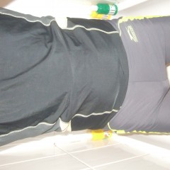 mud_and_custard: Lycra shorts christened with paste and paint!