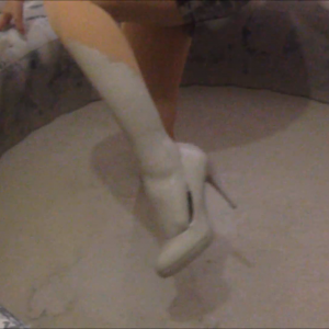 CandyCustard: Faye completes muddy dares in dress, tights and heels