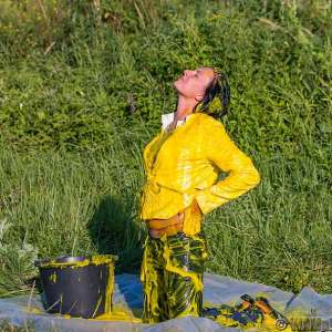 EuroWAM Team: Slime on jeans and leather jacket