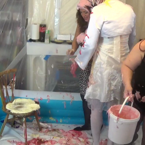 CandyCustard: Maria, Candy and Cd/tv client trash each other
