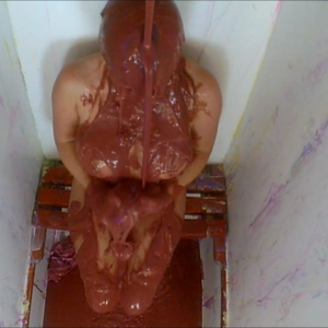 CandyCustard: Penny Lee covered in chocolate sauce from the gunge tank
