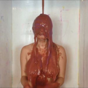 CandyCustard: Penny Lee covered in chocolate sauce from the gunge tank
