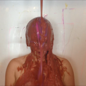 CandyCustard: Penny Lee covered in chocolate sauce from the gunge tank