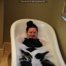 DungeonMasterOne: Cynthia the Butch Dungaree Girl takes a shower and bubble bath!
