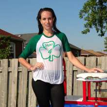 DunkTankFan: Emily Dunked in Black Yoga Capris and a Green Top