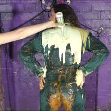 DungeonMasterOne: Maria demonstrates just how sexy a tight-fitting messy jumpsuit can be!
