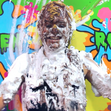 PieZone: This Super Cute Brunette Loves Getting Pied and Slimed!