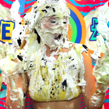 PieZone: Snobby Blonde Model Gets Pied and Slimed on New Gameshow Episode!
