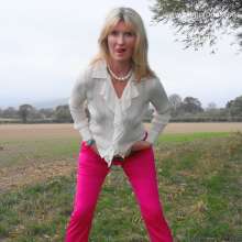 WSMProductions: Mrs. CC wet again in a field in tight pink jeans and blouse--wsm