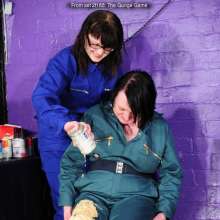 DungeonMasterOne: Saturation Hall: The Gunge Game!  Two women totally plastered in mess!