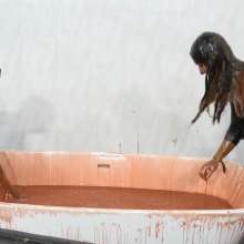 MostWam: Amber and Lucy Taste Test and Gunge Bath (Braless)
