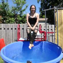 DunkTankFan: Danni Dunked in Jeans and socks with a black top