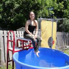 DunkTankFan: Danni Dunked in Jeans and socks with a black top