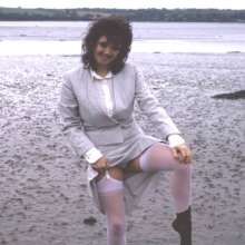 WSMProductions: Debbie has a seaside mudbath in her office suit and blouse  -wsm