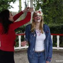 eileenvogel: Leila throwing pies at Eileen