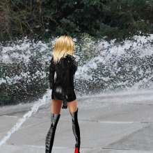 soakinJo: Soakin Jo in a Fountain in Leather